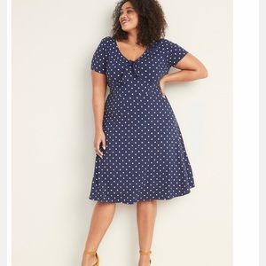 Blue polka dot dress. 1x